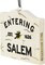 Tree Buddees Entering Salem Sign with Witch Halloween Ornament